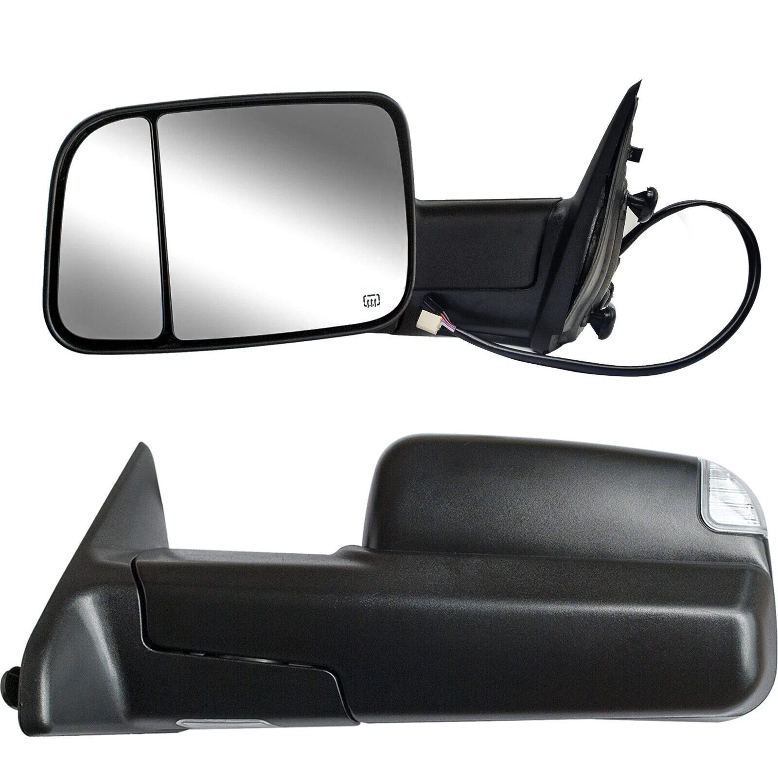 Pair Towing Mirrors Fit 09-18 Dodge Ram 1500 2500 3500 Power Heated Turn Signal