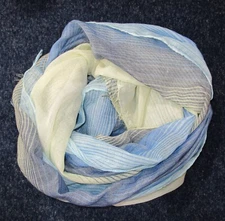 Unbranded Women's Striped Oblong Fashion Scarf Blue Yellow