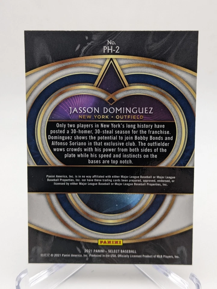 💥 2021 Panini Select - Phenomenon #PH-2 Jasson Dominguez Rookie; NY Yankees - Image 2 of 2