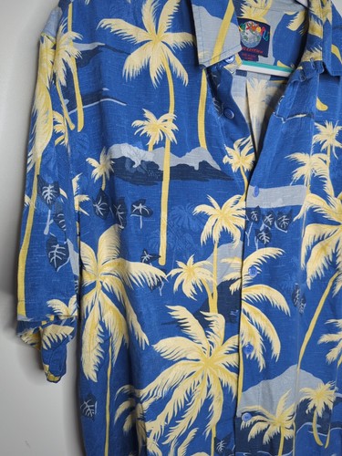 Camisa De Colección Jams World Edición Hombre XL Azul Palmeras Camisa Hawaiana Abotonada - Imagen 2 de 5