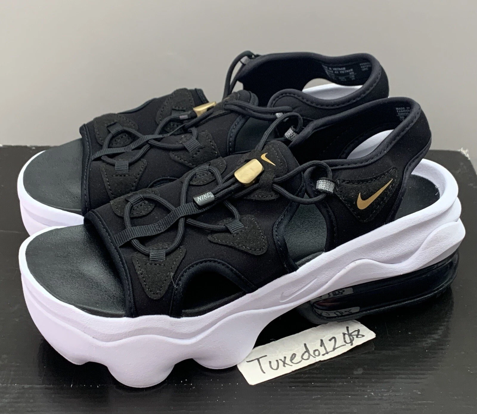 NIKE Nuovo! Sandalo donna Air Max KoKo tg9 nero oro metallizzato scarpe slides CW9705 001