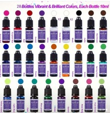 Alcohol Ink Set for Epoxy Resin Tumbler Making 28 Vibrant Concentrated Colors