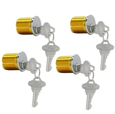 4PCS Brass Mortise Door Cylinder Locks 1 1/8" Lock CylinderMortise Lock Cylinder