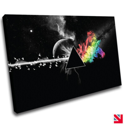 Pink Floyd dunkle Seite des Mondes LEINWAND Wandkunst Bilddruck