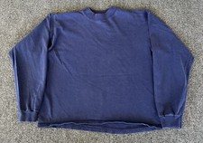 Lee Mens VTG Sweatshirt Blue Lightweight Mock Neck Minimalist Layer