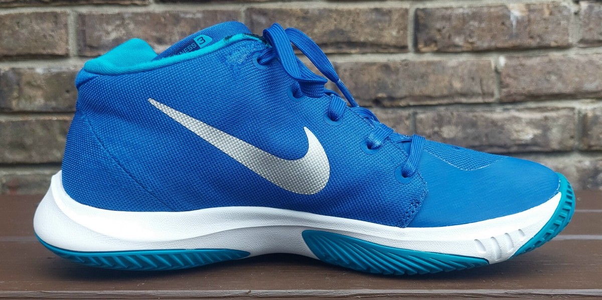 Nike Hyperquickness 3 Basketball Shoes Mens 8 Blue Teal 749883-404 Good Mid Top Nike Zoom Hyperquickness 3 Basketball Shoes Men 13 Blue Mid  main image 2