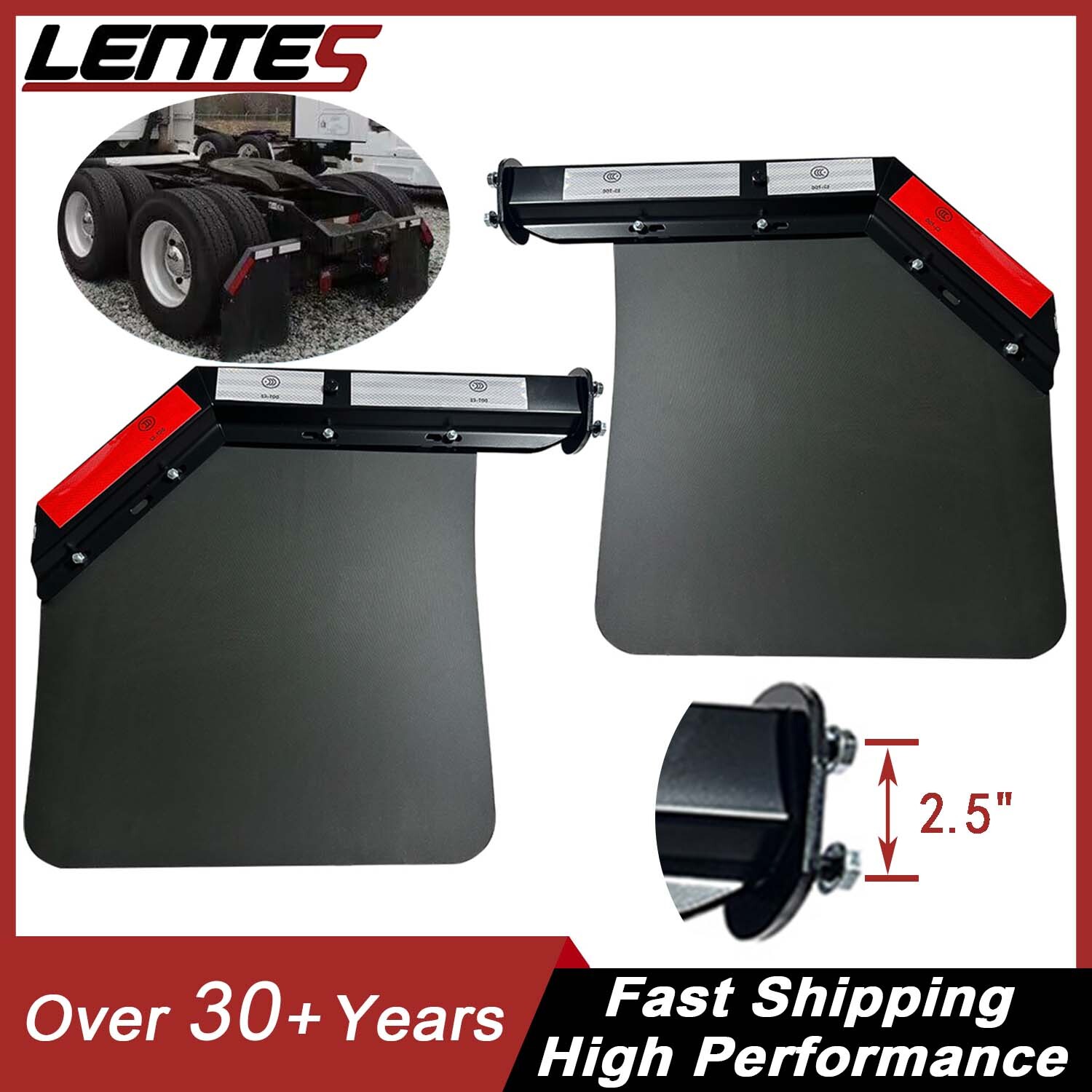 Commercial Truck Angled Spring Fender Hanger Kit 2.5