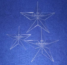 Laser Cut Quilt Templates- 3 Piece Star - Clear Acrylic 1/8"
