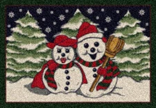 2x4 Milliken Multi-Color Door Mat Snowflake Snowflake - Aprx 2' 8" x 3' 10"