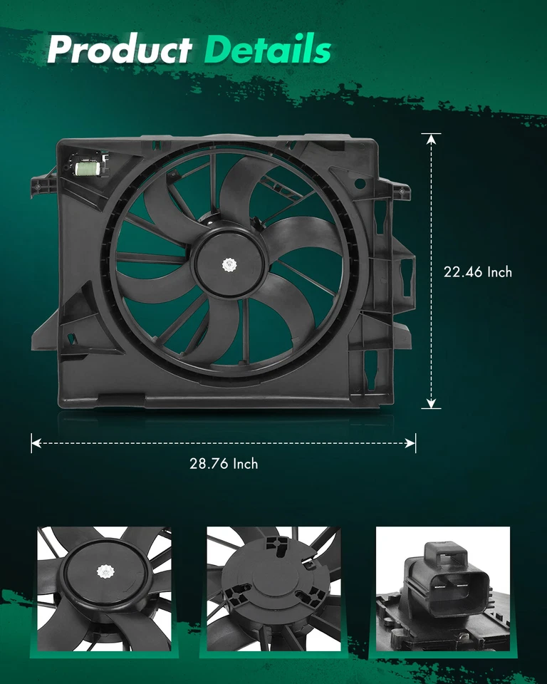 Ventilador de refrigeración A/C 621-028 apto para Chrysler Town & Country 2008 2009 2010 2011-2016 Foto 2 de 4