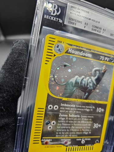 🍀Pokémon BGS 8 Houndoom holo swirl H11/H32 Skyridge ITA Beckett psa graad🍀 - Imagen 3 de 5