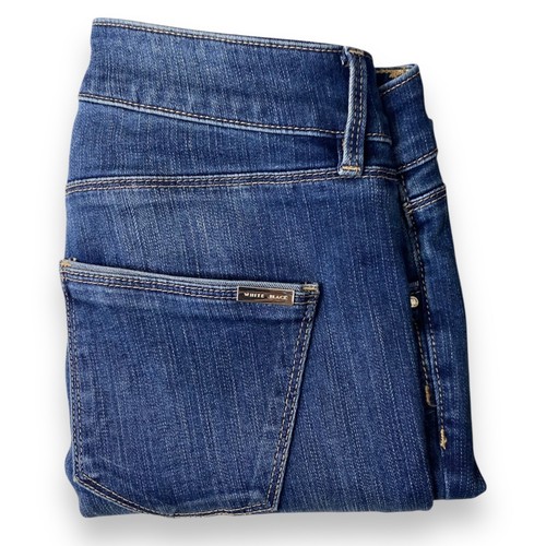 White House Black Market Jeans Womens 00S The Skinny Blue Patchwork Mid Rise - Picture 2 of 15
