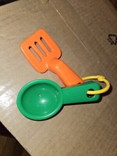 Vintage Little Tikes Kitchen Spatula  Spoon on Ring Play Food Toy