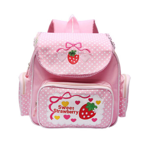 Lolita Girls Strawberry Kawaii Backpack School Bag JK Uniform Pink Satchel Gift - 第 1/10 張圖片