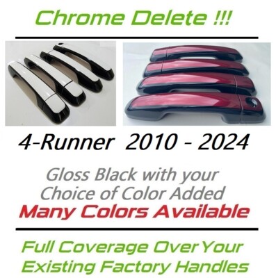 Custom Black OR Chrome Door Handle Overlays 2010-2024 Toyota 4Runner U PICK CLR