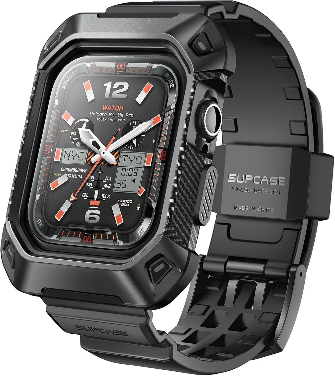 SUPCASE for Apple Watch 10 42mm Case Cover with Band for iWatch 10 42mm  BLACK