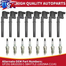For Lincoln 1999-2004 Navigator UF191 8 × Ignition Coil & 8 × iridium Spark Plug