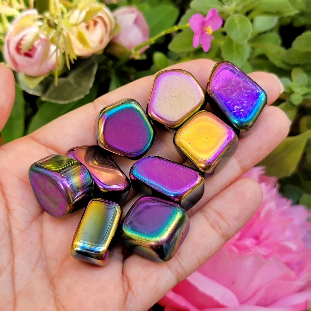 Rainbow Hematite Non Magnetic Tumbled Pocket Stone Titanium Ore