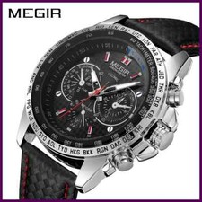 2025 MEGIR Sport Mens Watches Top Brand Luxury Quartz Men Watch Fashion