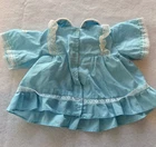 VTG. COLECO/CABBAGE PATCH BLUE DRESS WITH LACE RUFFLE TRIM, NO BLOOMERS