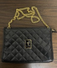 Younique 2018 Collection Black Quilted Makeup Bag / Purse – Gold Chain Strap
