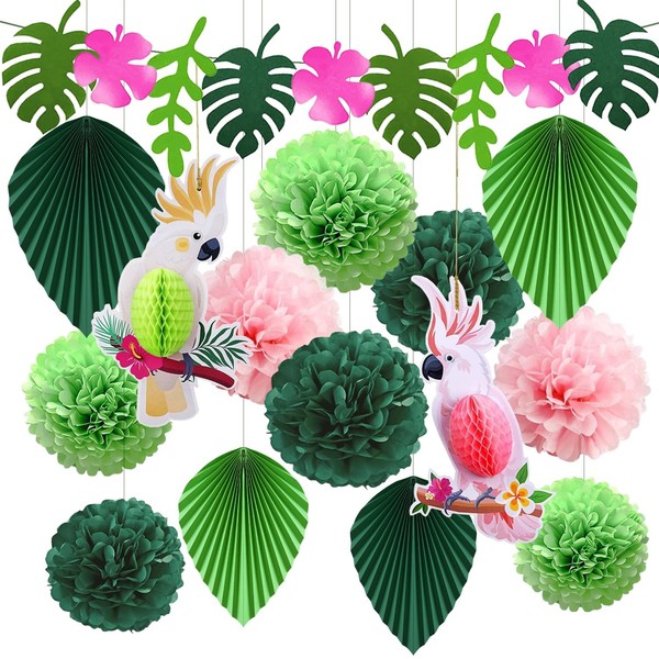Party Deko Gartenparty Geburtstagsdeko GrüN BläTter Sommerparty Hawaii 15Er Set-image
