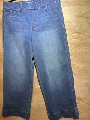 Gloria Vanderbilt Women's High-Rise Wide-Leg Crop Jeans Blue Stretch Size 12