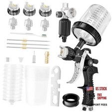 Hvlp Air Spray Gun With 1.41.72mm Nozzles Air Compressor Regulator Black Hvlp Air Spray Gun With 1.41.72mm Nozzles Air Compressor Regulator Black