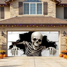 Halloween Garage Door Cover 6x13ft Outdoor Banner Haunted House Party Backdrop