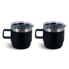 6 oz Stackable Mug, Stainless Steel cup with handle, Vacuum Insulated Espress...