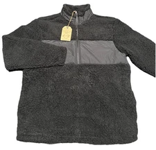 Original Weatherproof Vintage Anthracite Black Full Zip Fleece Size Large L $80