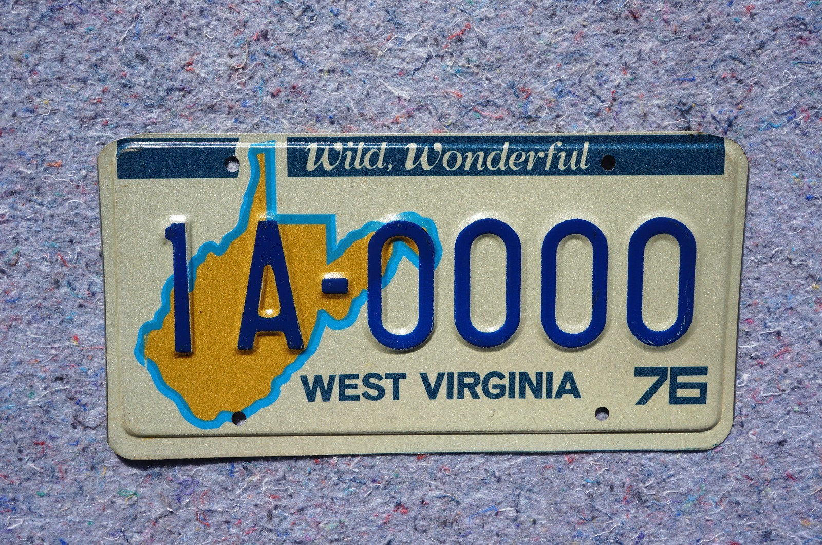 1976 West Virginia SAMPLE License Plate
