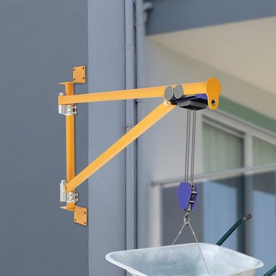 Wall Mount Jib Crane, Alloy Steel Hoist Bracket 441 lbs Capacity, 180° Rotation