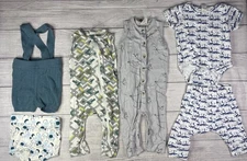 Lot Baby Boys Kate Quinn Bamboo Footie Pajamas Sleepers Size 3-6 Months