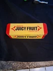Wrigley's Juicy Fruit Chewing Gum Tin Container Hinged Lid Yellow Vintage
