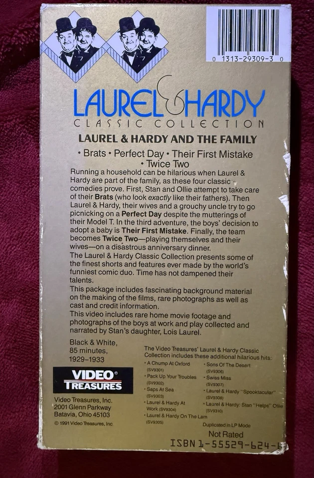 Laurel & Hardy Lot Of 7 VHS Video Treasures Movies & Shorts w/Rare Home Movies - Image 4 of 4