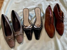 Vintage shoe lot 3 heel Lace Leather Unique VAN ELi NICKELS BANDOLINO