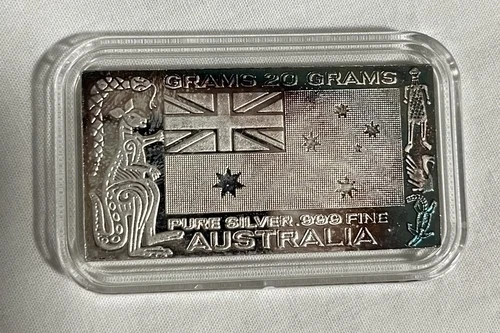 Rare 1973 Australia Flag 20 Gram silver  Bar - The Silver Mint .999 Fine Silver