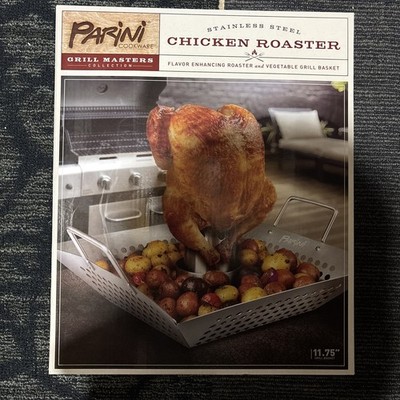  Parini Cookware Stainless Steel Chicken Roaster Grill Basket 11.75'' New  Sealed