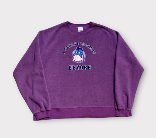 Disney Eeyore Sweatshirt Womens Size XL Purple Crewneck Pullover Winnie The Pooh