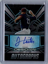 2023 Panini Chronicles #OA-JL Jack Leiter Obsidian Autographs Electric Etch #/49