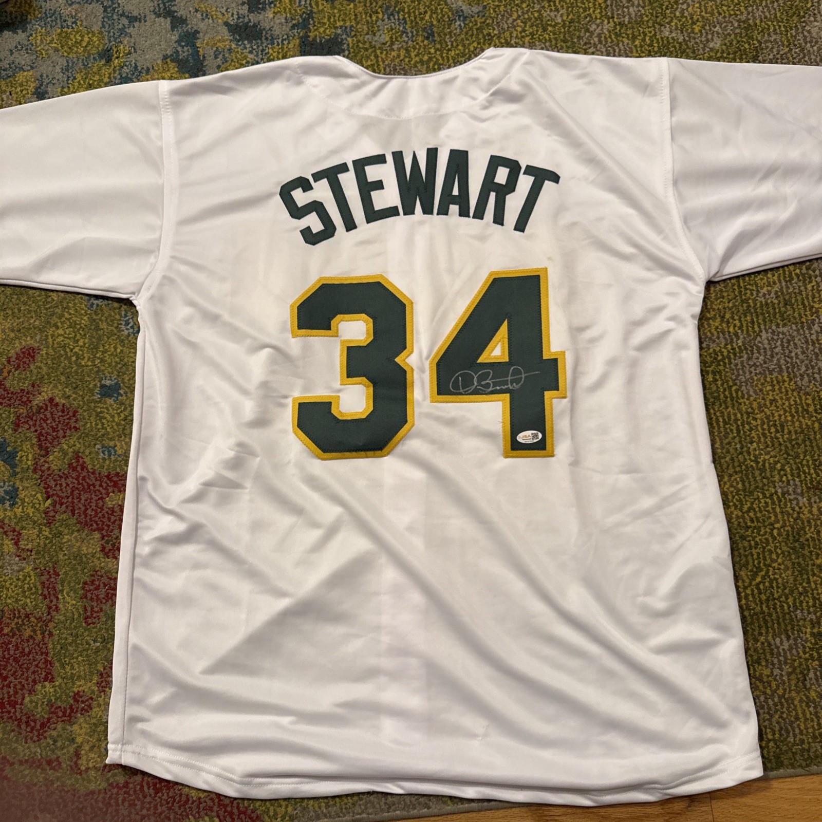 Dave Stewart Signed Oakland Athletics Jersey #34 Auto JSA COA Autographed 