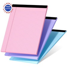 Legal Pads 8.5 x 11 Colored Note Micro Perforated Writing 3 Pcs Led Notepad