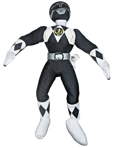 Vintage ACE - BLACK Power Ranger Plush Doll 12" (READ) AS IS