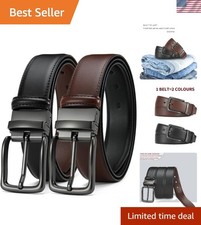 Reversible Leather Belt for Men 1.25" - Dual Sided Dress and Casual Belt