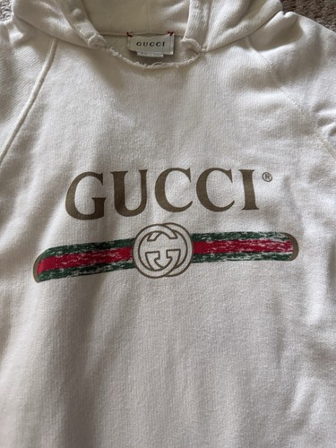 Gucci 283230 Kids Original Logo Print Hoodie, Size 10 - Picture 3 of 9