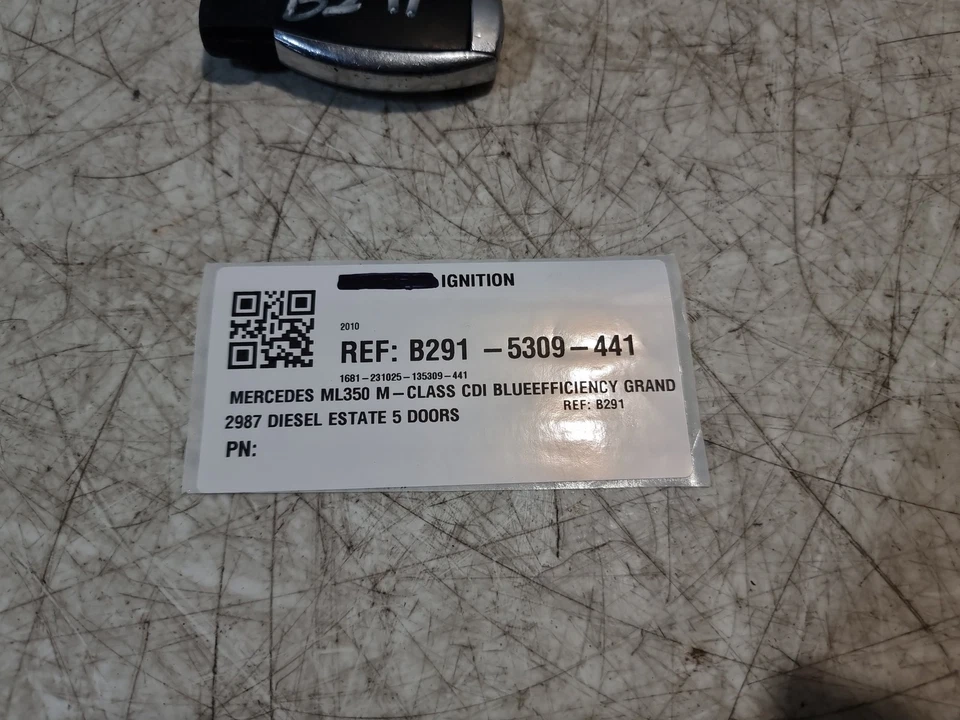 Mercedes ML350 Ignition Switch & Fob Key 2010 MK1 W164 Facelift OEM A1649051600 - Image 2 of 4