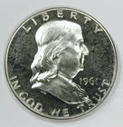 *1961 FRANKLIN SILVER HALF DOLLAR PROOF* *BU+++* *DEEP CAMEO* NR #G4008