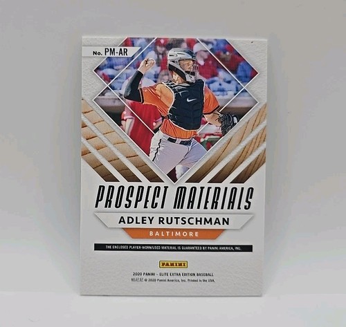 2020 Elite Extra Edition Adley Rutschman Prospect Materials #PM-AR Orioles RC - Picture 2 of 2