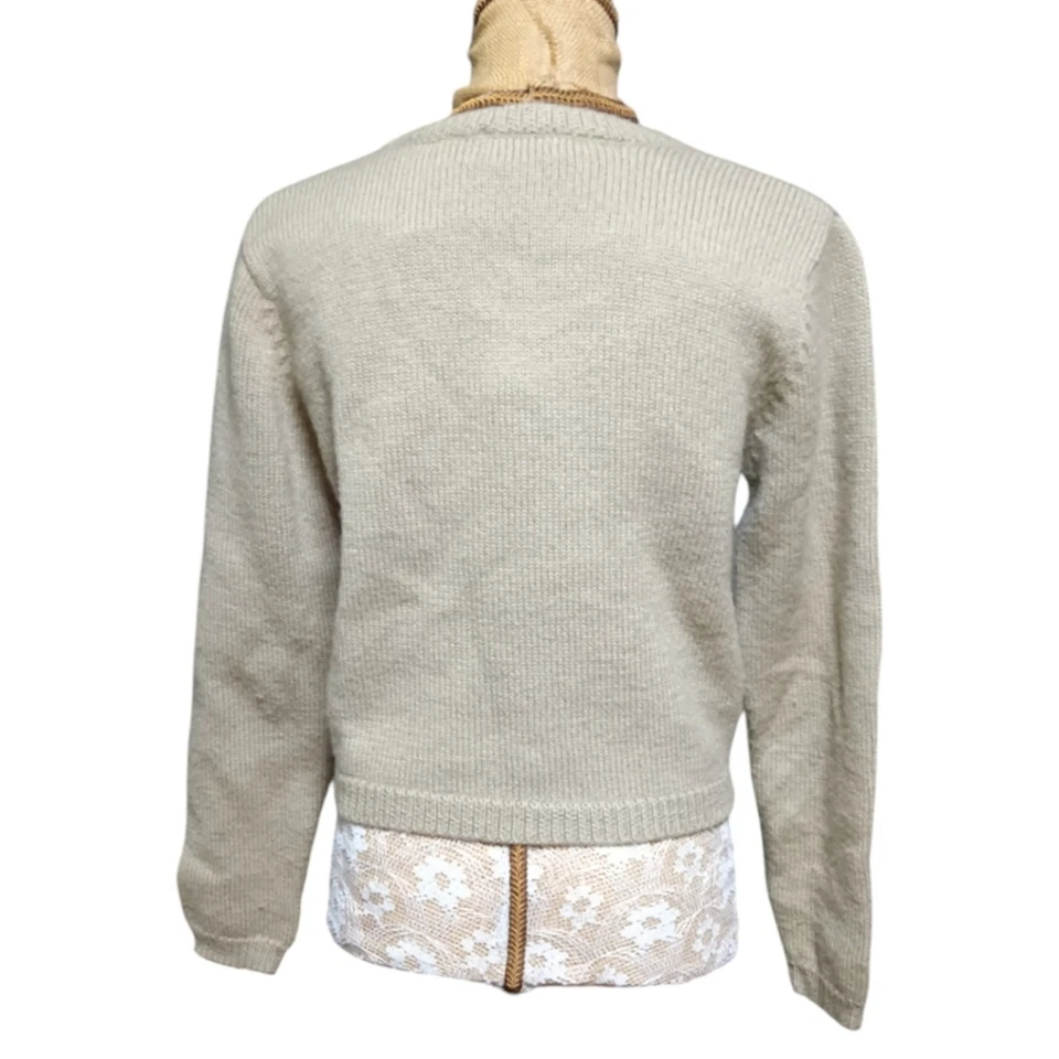 Cárdigan tejido de lana tostado vintage Limited America talla L Foto 3 de 4